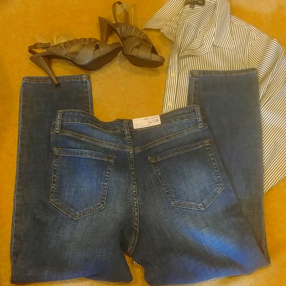 ELLA MOSS Jeans High Waist Straight Leg - Picture 3 of 5